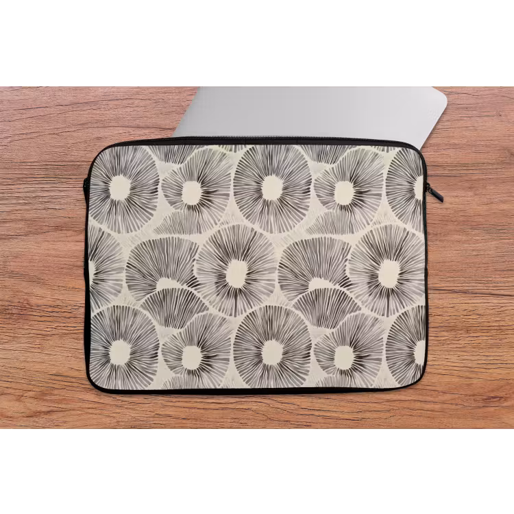 Cirkels - Patroon - Zwart laptophoes neopreen klein 279 -tafel