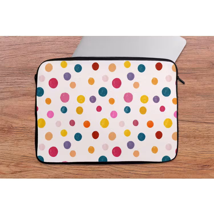 Cirkels - Speels - Kleurrijk laptophoes neopreen klein 279 -tafel