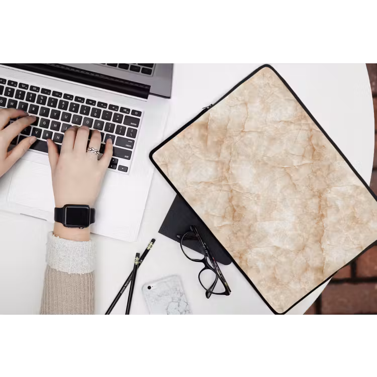Kristalstructuur - Bruin - Marmer laptophoes neopreen klein 279 -bureau