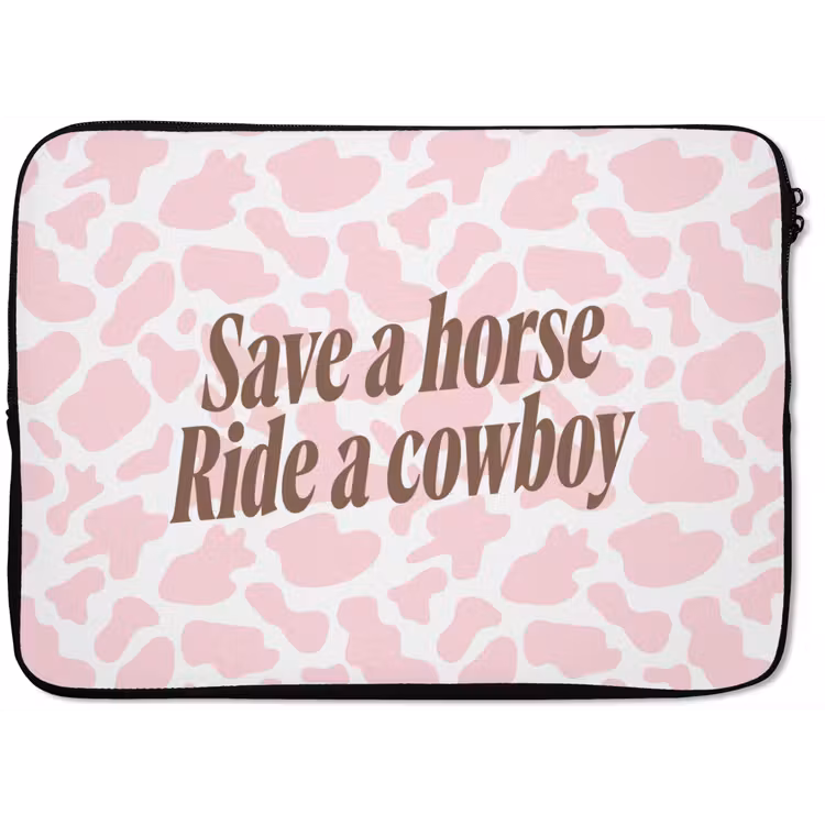 Koeienprint - Roze - Cowboy - Horse laptophoes neopreen klein -zkaufland3dotto