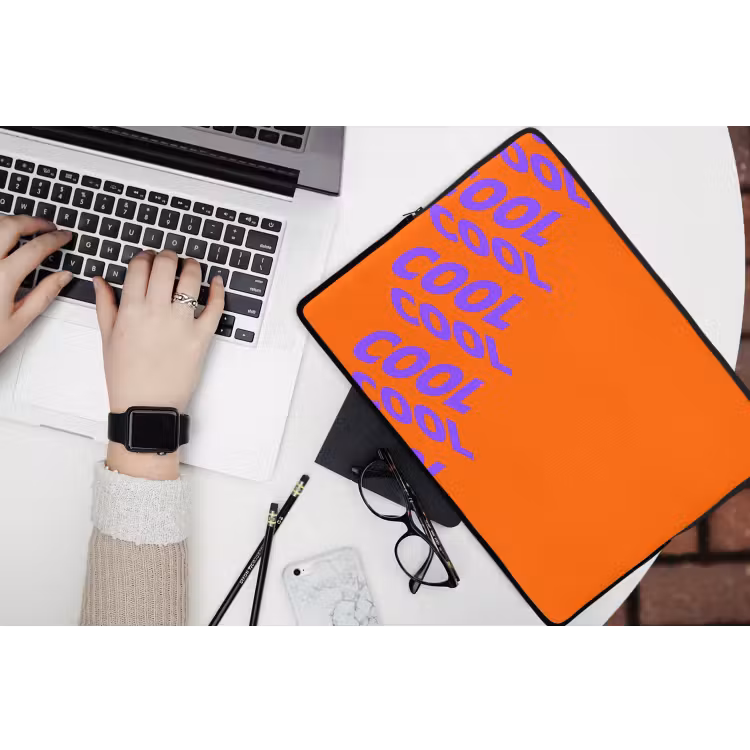 Cool - Paars - Oranje laptophoes neopreen klein -bureau