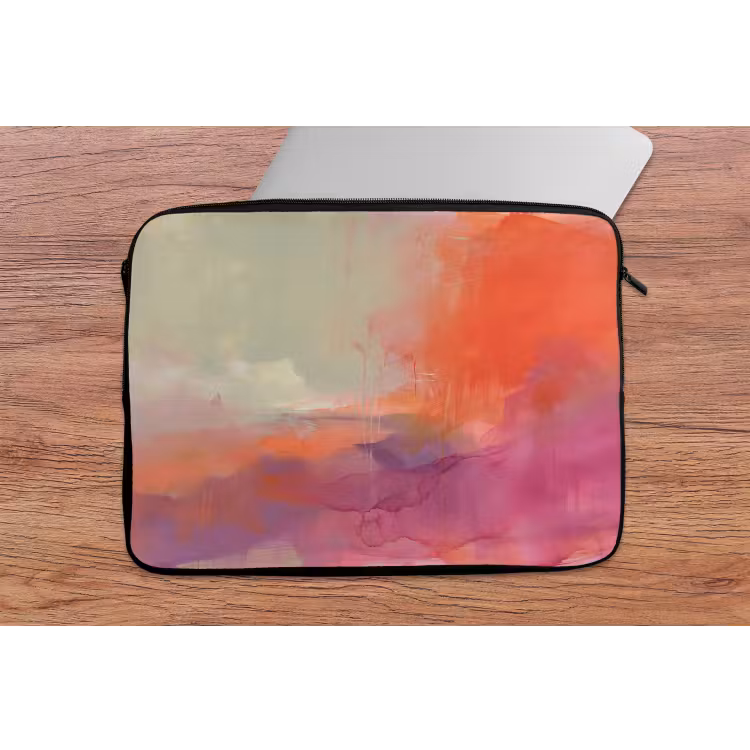 Kunst - Vloeiend - Overgangen - Oranje laptophoes neopreen klein -tafel