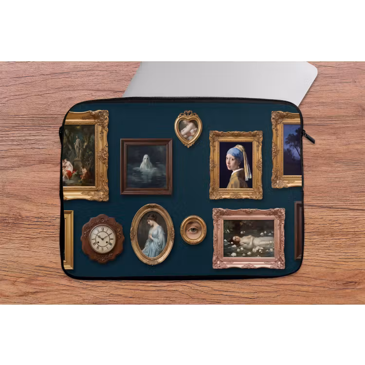 Kunst - Schilderijen - Decoratie - Klassiek - Groen laptophoes neopreen klein -tafel