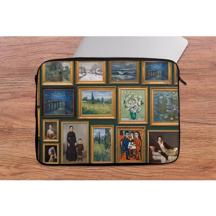Kunst - Schilderijen - Collectie - Klassiek - Groen laptophoes neopreen klein -tafel