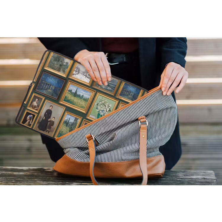 Kunst - Schilderijen - Collectie - Klassiek - Groen laptophoes neopreen klein -tas