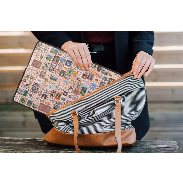 Kunst - Collectie - Decoratie - Modern - Kleurrijk laptophoes neopreen klein -tas