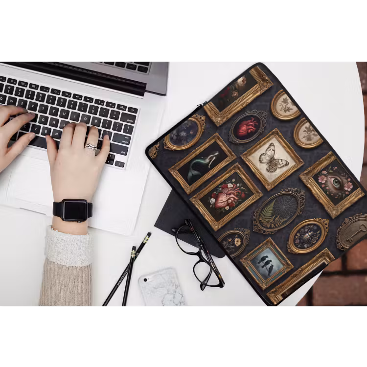 Kunst - Collectie - Vintage - Klassiek - Donker laptophoes neopreen klein -bureau