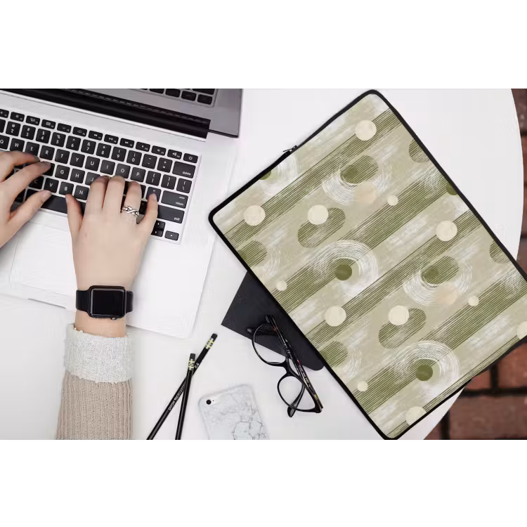 Artistiek - Modern - Groen laptophoes neopreen klein 279 -bureau