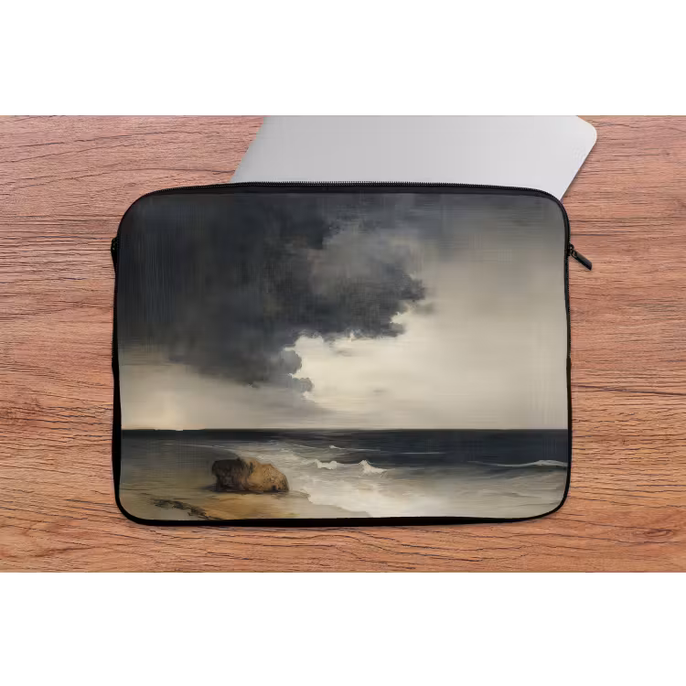 Kust - Golven - Rots - Storm laptophoes neopreen klein -tafel
