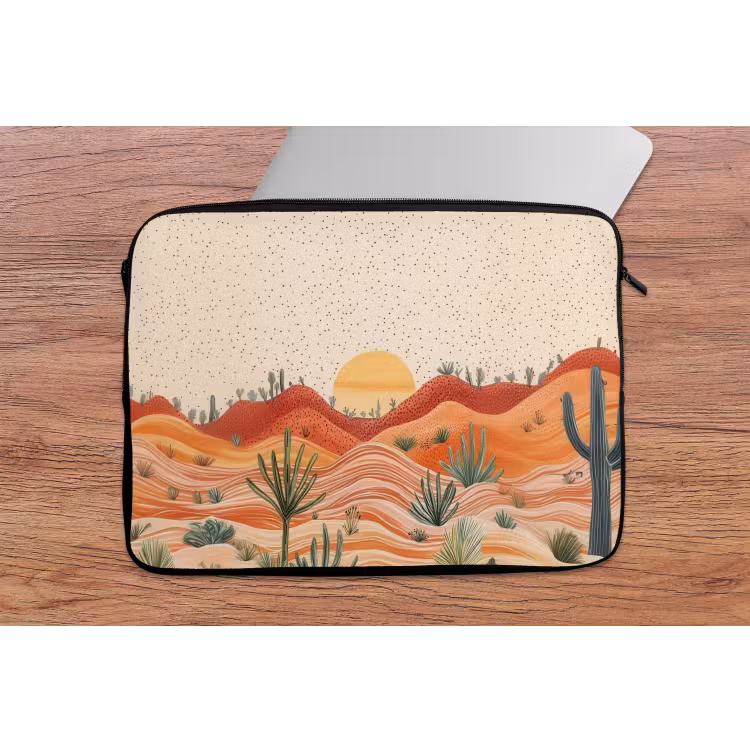 Landschap - Heuvels - Zonsondergang laptophoes neopreen klein -tafel