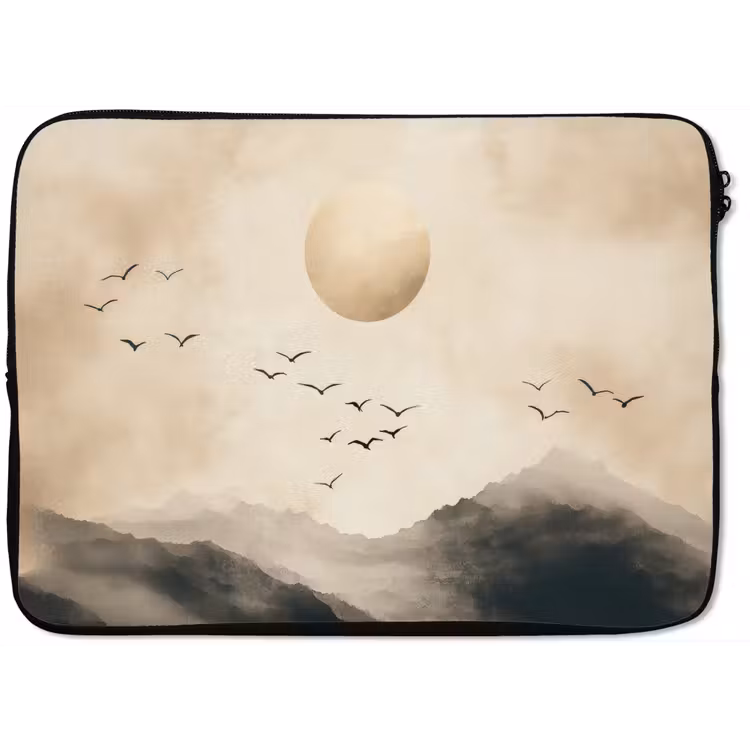 Landschap - Japandi - vogel laptophoes neopreen klein -zkaufland3dotto