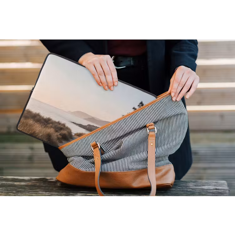 Landschap - Kust - Duinen laptophoes neopreen klein -tas