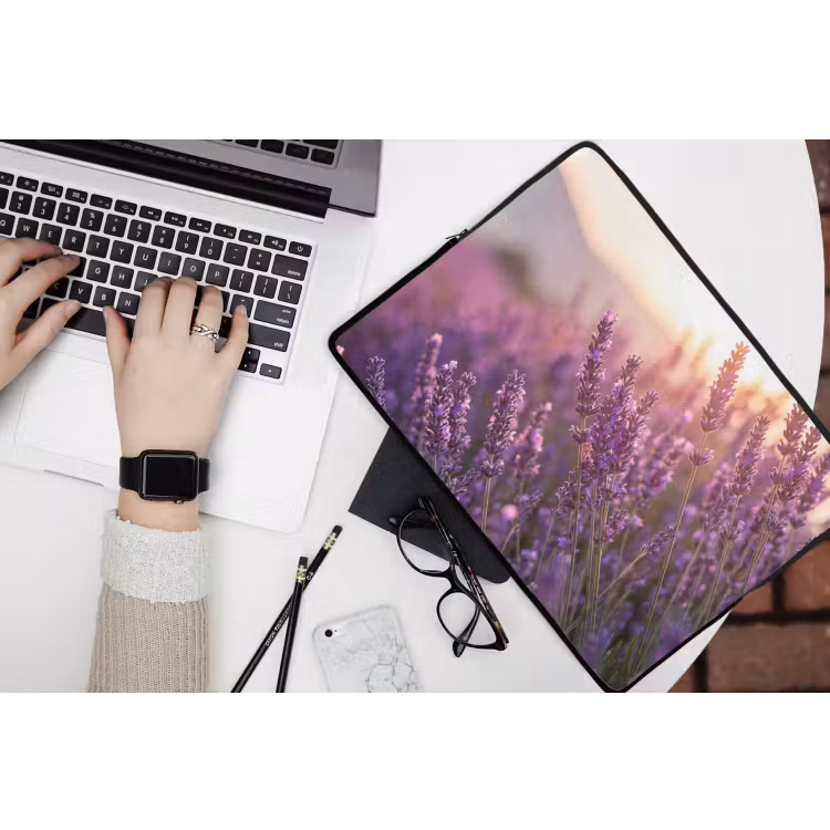Lavendel - Paars - Zonlicht laptophoes neopreen klein -bureau