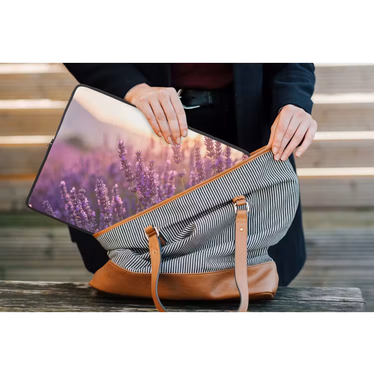 Lavendel - Paars - Zonlicht laptophoes neopreen klein -tas