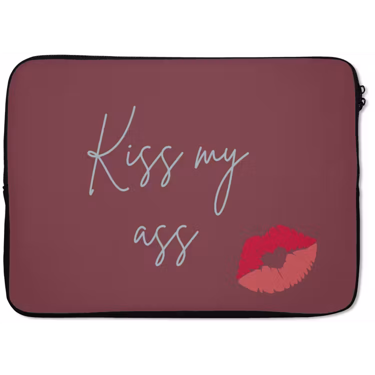 Kiss my ass - Lip - Bordeaux laptophoes neopreen klein -zkaufland3dotto