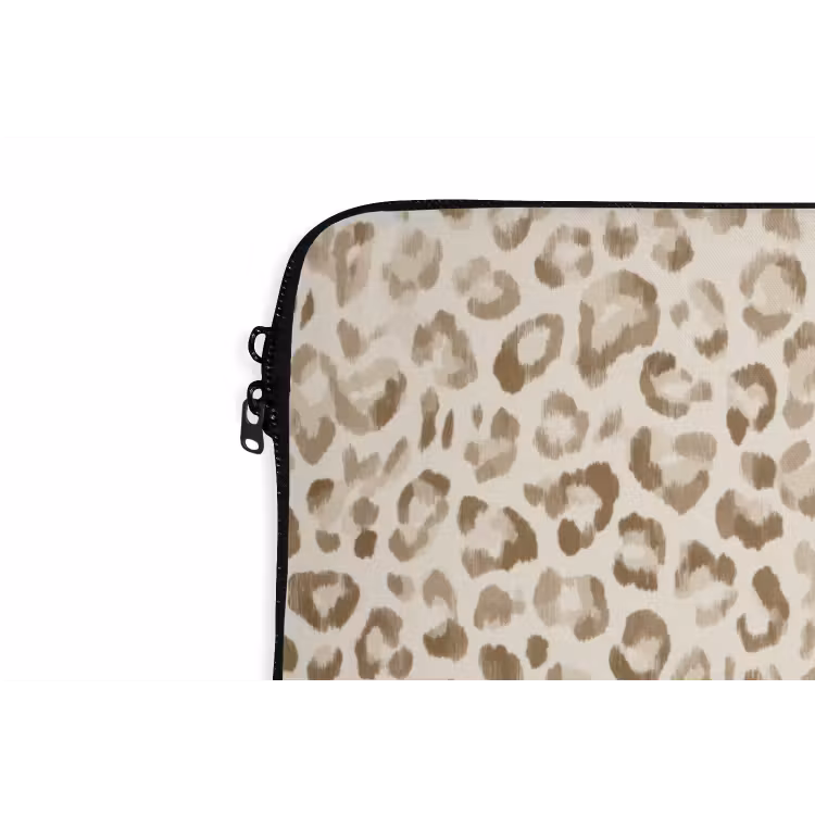 Luipaard - Klassiek - Beige laptophoes neopreen klein 279 -detail