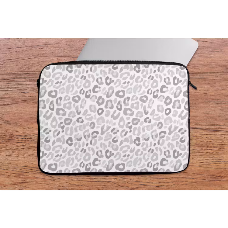 Luipaard - Motief - Grijs laptophoes neopreen klein 279 -tafel