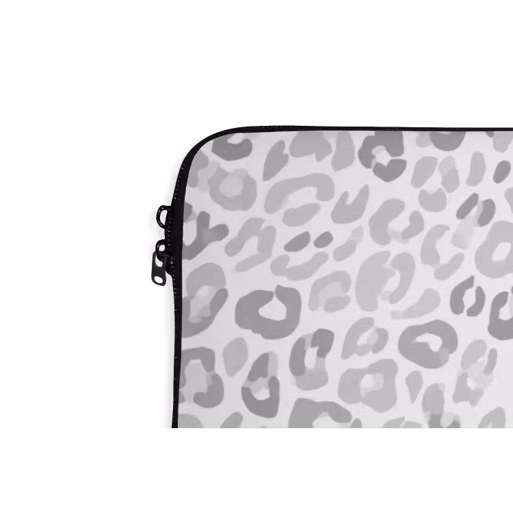 Luipaard - Motief - Grijs laptophoes neopreen klein 279 -detail