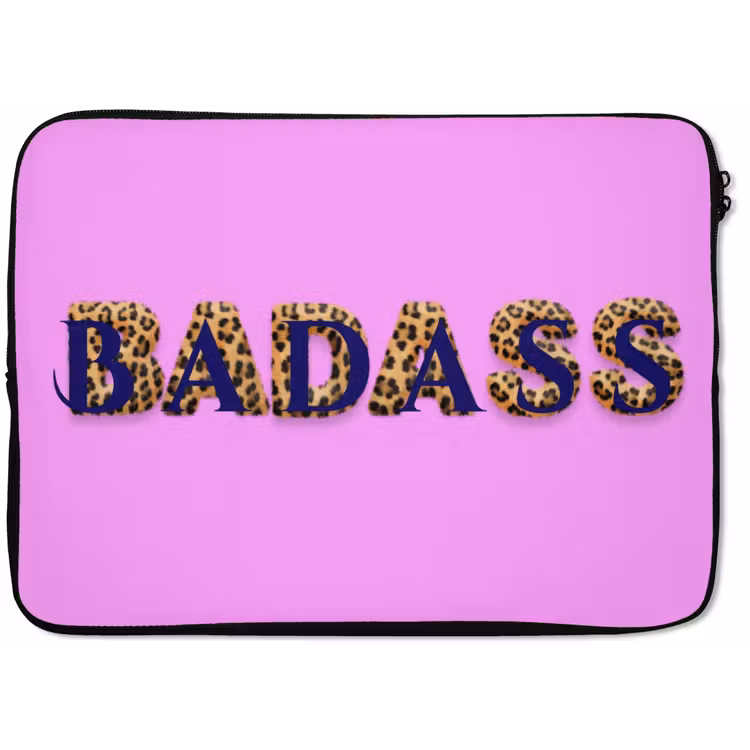 Felroze - Badass - Panterprint - Schaduw laptophoes neopreen klein -zkaufland3dotto