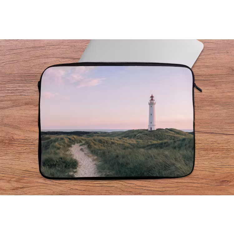 Vuurtoren - Duinlandschap - Zee laptophoes neopreen klein -tafel