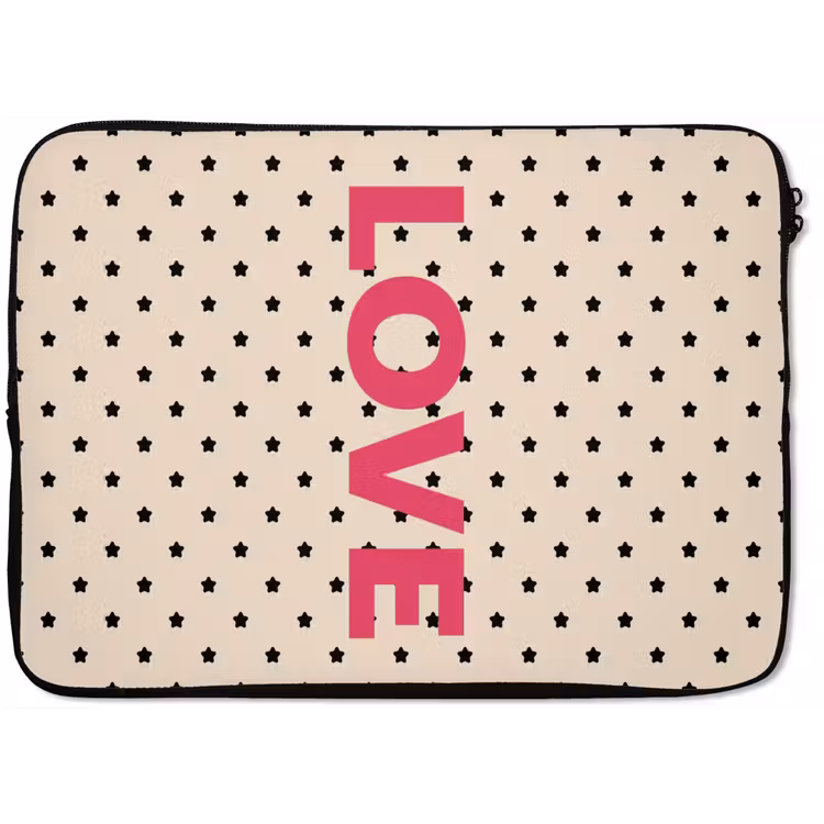 Love - Stippen - Roze laptophoes neopreen klein -zkaufland3dotto