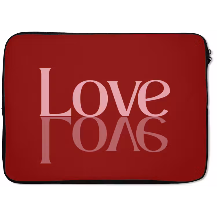 Love - Spiegeling - Rood laptophoes neopreen klein -zkaufland3dotto