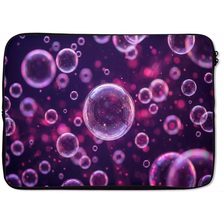 Paars - Bubbels - Schuim laptophoes neopreen klein -zkaufland3dotto