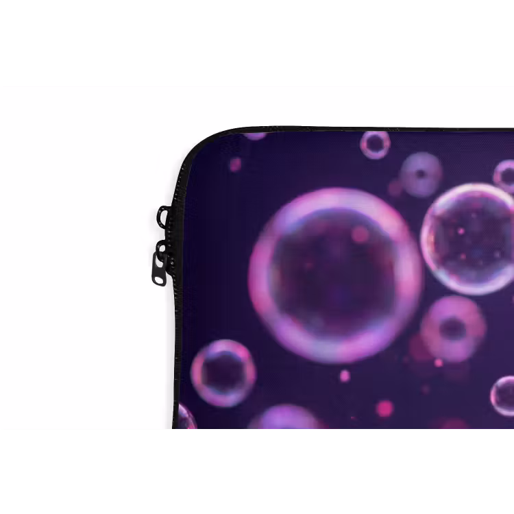 Paars - Bubbels - Schuim laptophoes neopreen klein -detail