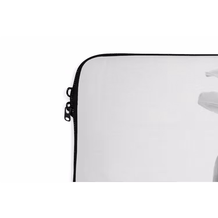 Lelies - Elegant - Zwart - Wit laptophoes neopreen klein -detail