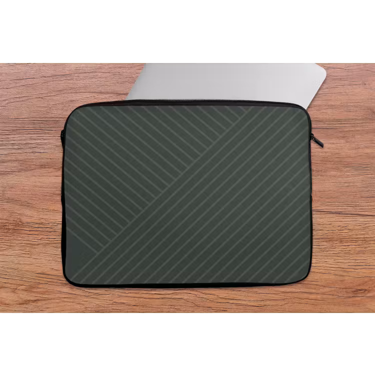 Lijnen - Abstract - Groen - Minimalistisch laptophoes neopreen klein -tafel