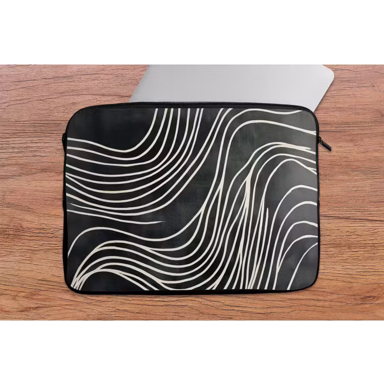 Lijnen - Patroon - Abstract - Wit laptophoes neopreen klein -tafel