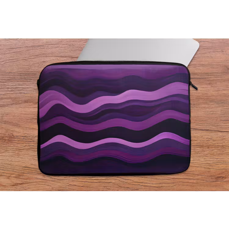 Lijnen - Golven - Paars - Abstract laptophoes neopreen klein -tafel