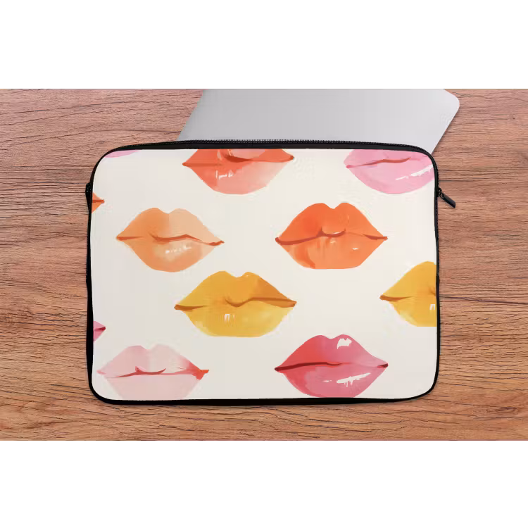 Lippen - Kleurrijk - Glanzend laptophoes neopreen klein -tafel