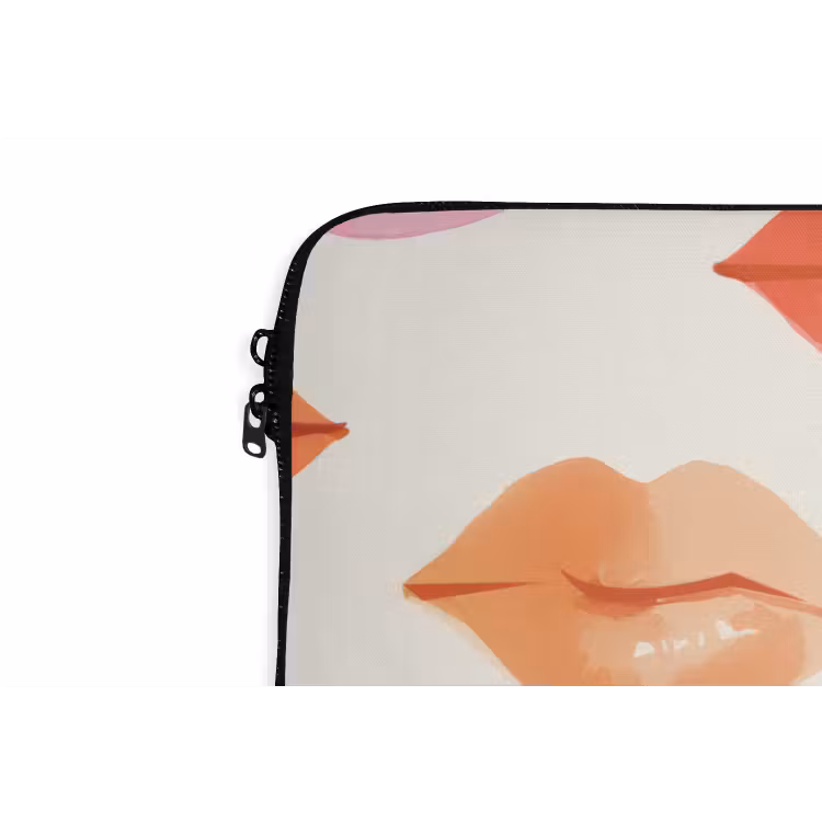 Lippen - Kleurrijk - Glanzend laptophoes neopreen klein -detail