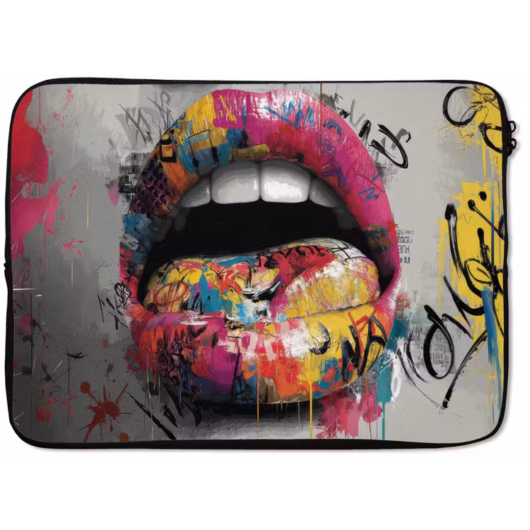 Lippen - Graffiti - Expressief laptophoes neopreen klein -zkaufland3dotto