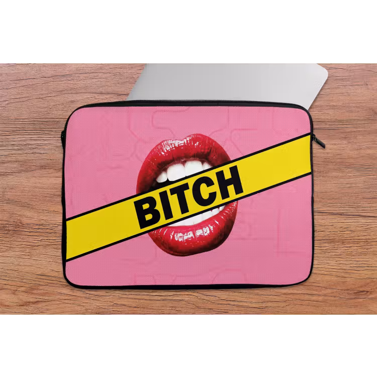 Lippen - Tekst - Kleurrijk laptophoes neopreen klein -tafel
