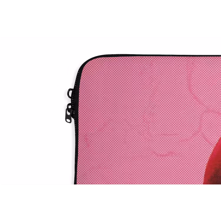 Lippen - Tekst - Kleurrijk laptophoes neopreen klein -detail
