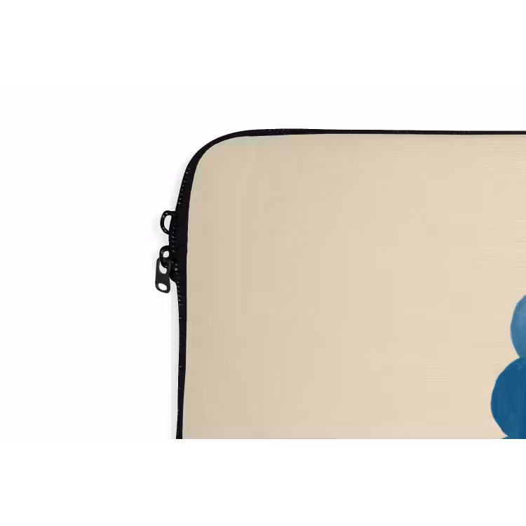 Lijst - Bloemen - Lichtblauw - Illustratie laptophoes neopreen klein -detail