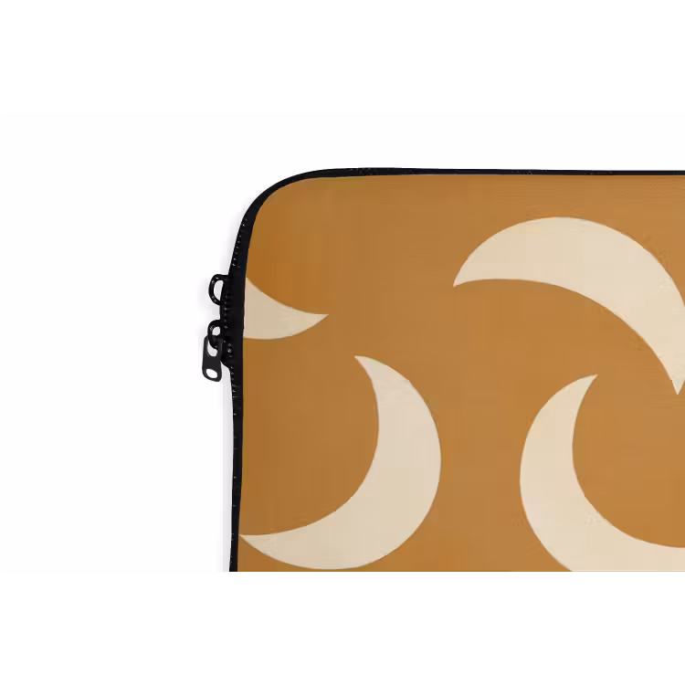 Manen - Patroon - Oker laptophoes neopreen klein 279 -detail