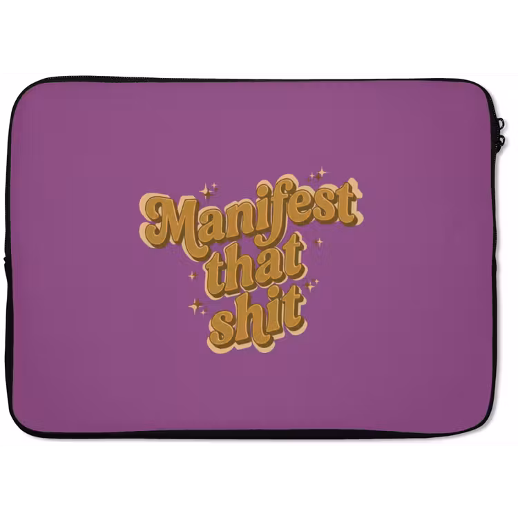 Manifest that shit - Paars - Glitter laptophoes neopreen klein -zkaufland3dotto