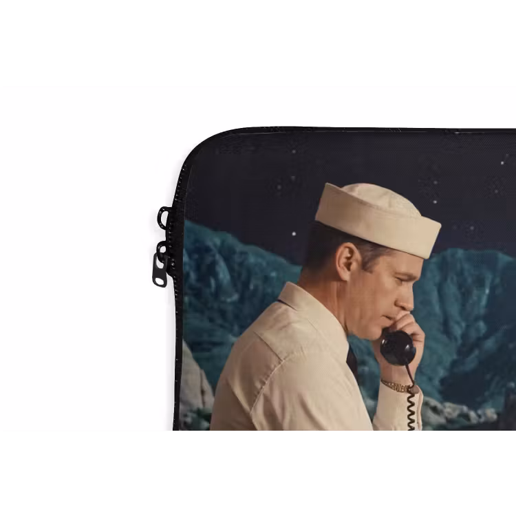 Laptop hülle - Mann – Kontrollraum – Strand - Man - Controlekamer - Strand laptophoes neopreen klein