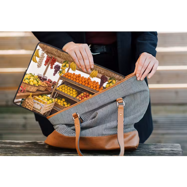 Laptop hülle - Marktstand – Obst – Frisch - Marktkraam - Fruit - Vers laptophoes neopreen klein