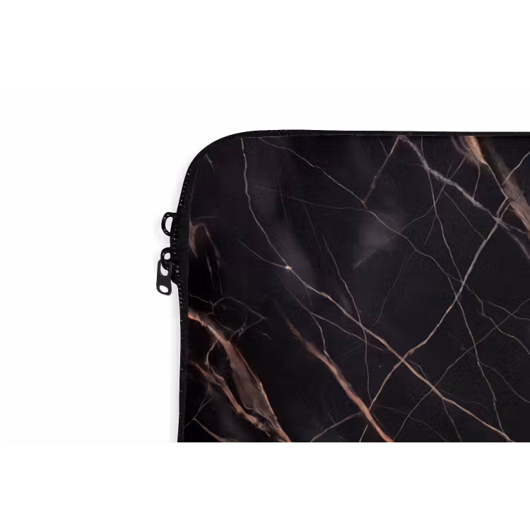 Marmer - Goud - Patroon - Luxe - Zwart laptophoes neopreen klein -detail