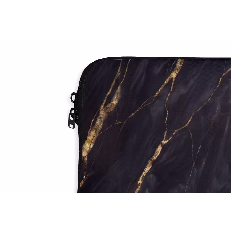 Marmer - Gouden aders - Abstract - Zwart laptophoes neopreen klein -detail