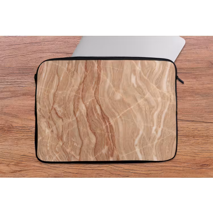 Marmer - Ader - Natuur - Abstract - Beige laptophoes neopreen klein -tafel