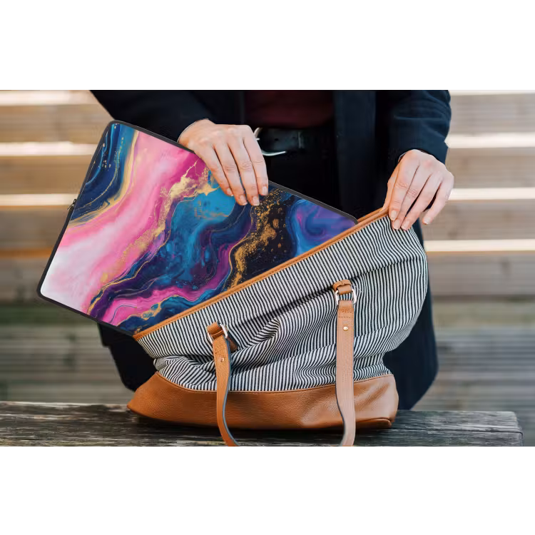 Marmer - Modern - Goud laptophoes neopreen klein -tas
