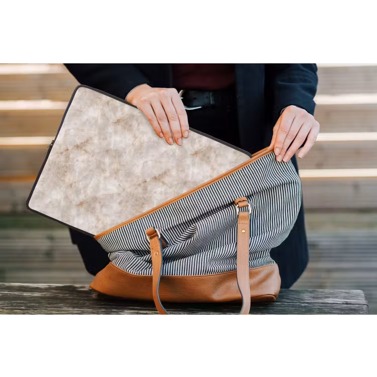 Marmer - Patroon - Klassiek laptophoes neopreen klein 279 -tas