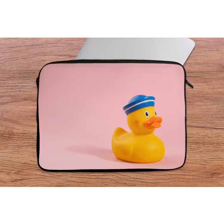 Matroos - Eend - Roze laptophoes neopreen klein -tafel
