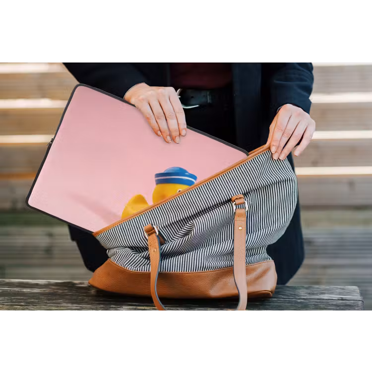 Matroos - Eend - Roze laptophoes neopreen klein -tas