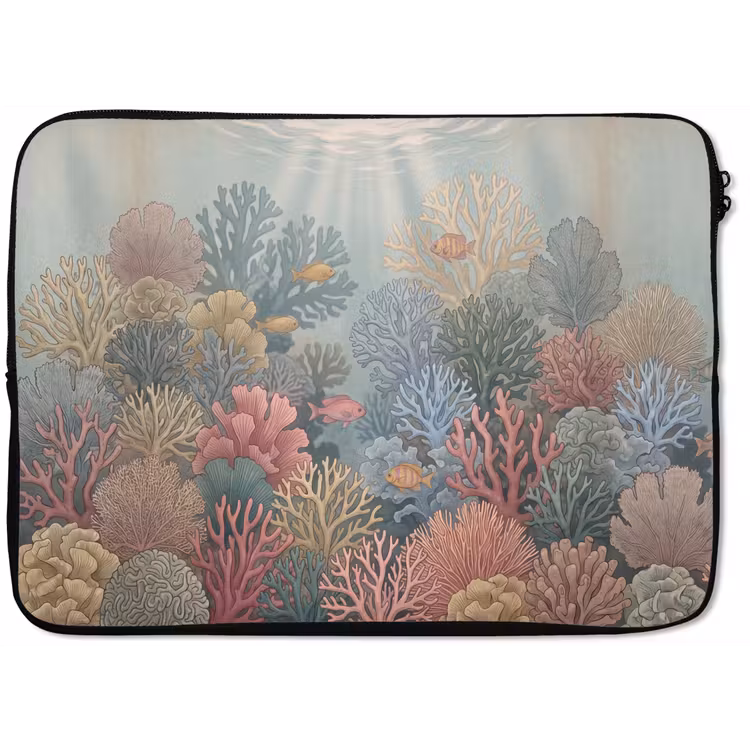 Zee - Koraal - Vis - Natuur - Kleurrijk laptophoes neopreen klein -zkaufland3dotto